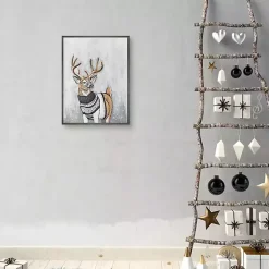 Best Reindeer in a Sweater Framed Canvas Art Print Christmas Art & Wall Decor