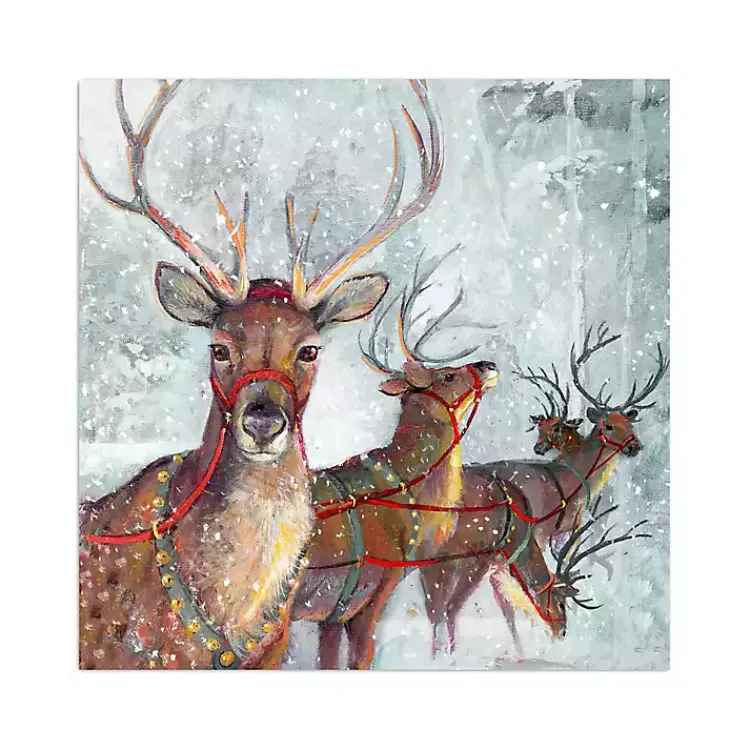 Best Reindeer in the Snow Canvas Art Print Christmas Art & Wall Decor