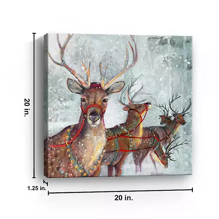Best Reindeer in the Snow Canvas Art Print Christmas Art & Wall Decor