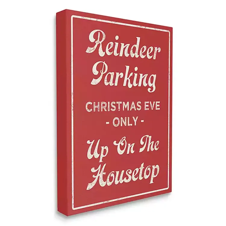 Best Reindeer Parking Canvas Wall Plaque Christmas Art & Wall Decor