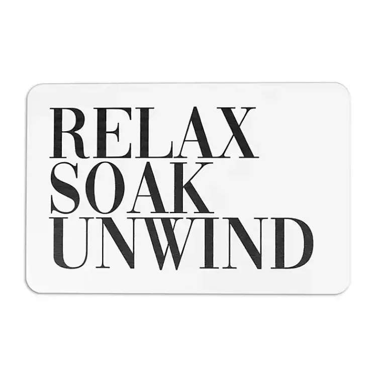 Kirklands Home Bathroom Rugs|Relax Soak Unwind Stone Bath Mat