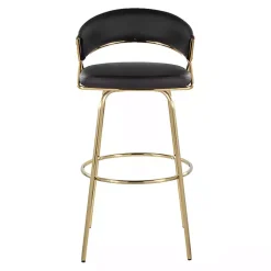 Kirklands Home Bar Stools & Counter Height Stools|Remy & Gold Swivel Bar Stools, Set of 2 Black