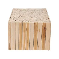 Kirklands Home Coffee Tables|Repurposed Wood Logs Recgle Coffee Table Tan