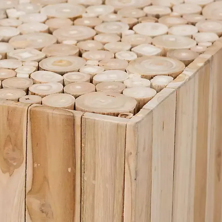 Kirklands Home Coffee Tables|Repurposed Wood Logs Recgle Coffee Table Tan