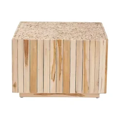Kirklands Home Coffee Tables|Repurposed Wood Logs Square Coffee Table Tan