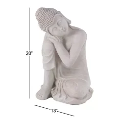 Kirklands Home Garden Statues|Resting Buddha Statue Gray