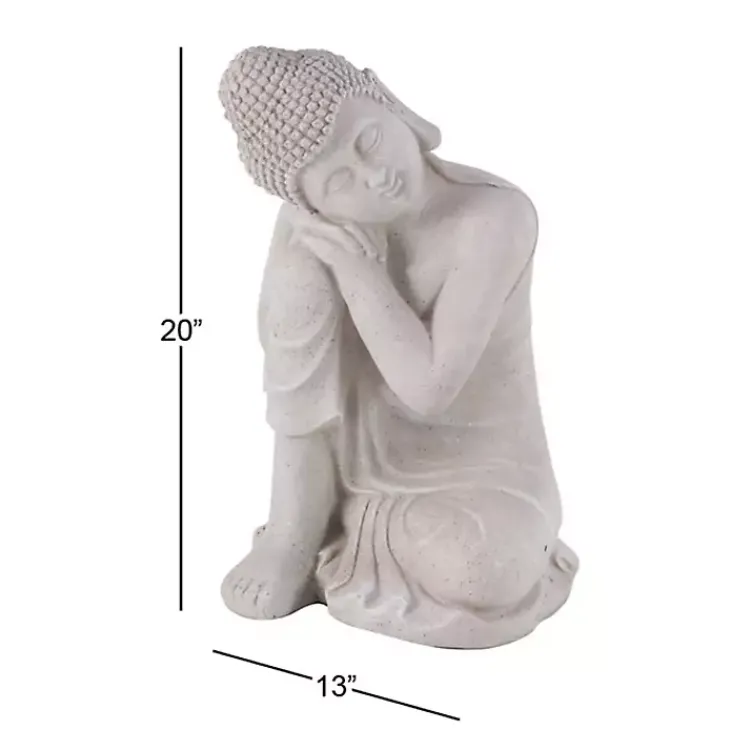 Kirklands Home Garden Statues|Resting Buddha Statue Gray