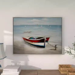 Kirklands Home Framed Art|Resting Rowboat Framed Canvas Art Print