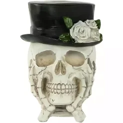 New Resting Skull in a Top Hat Halloween Decoration Halloween