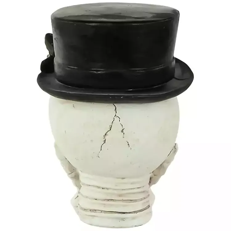 New Resting Skull in a Top Hat Halloween Decoration Halloween