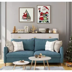 Sale Retro Santa with Martini Framed Canvas Art Print Christmas Art & Wall Decor