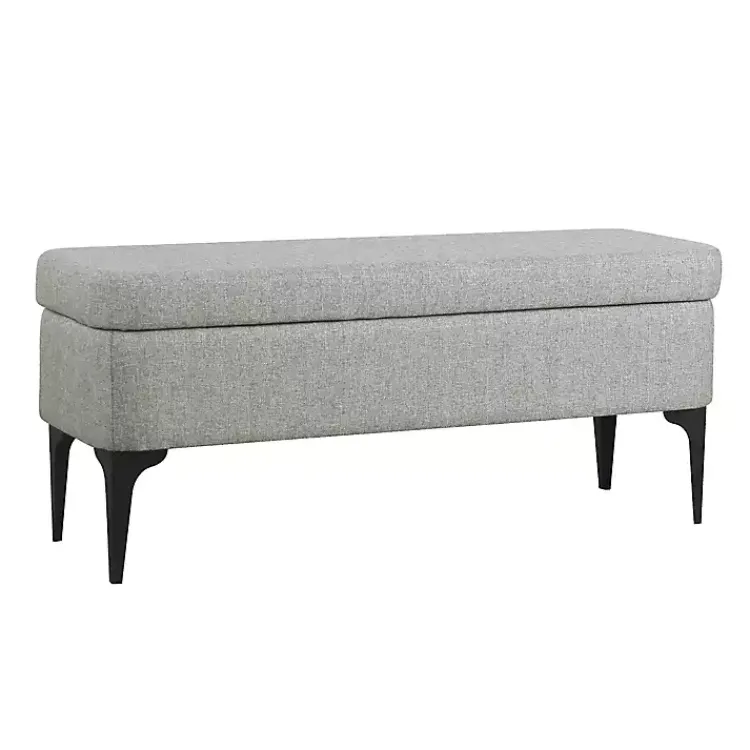 Kirklands Home Benches & Ottomans|Ricardo Woven Storage Bench Gray