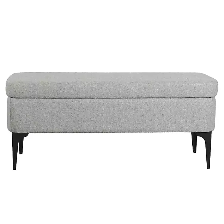 Kirklands Home Benches & Ottomans|Ricardo Woven Storage Bench Gray