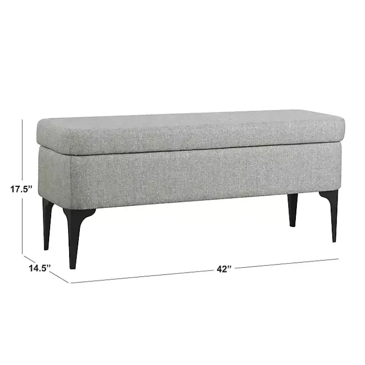 Kirklands Home Benches & Ottomans|Ricardo Woven Storage Bench Gray