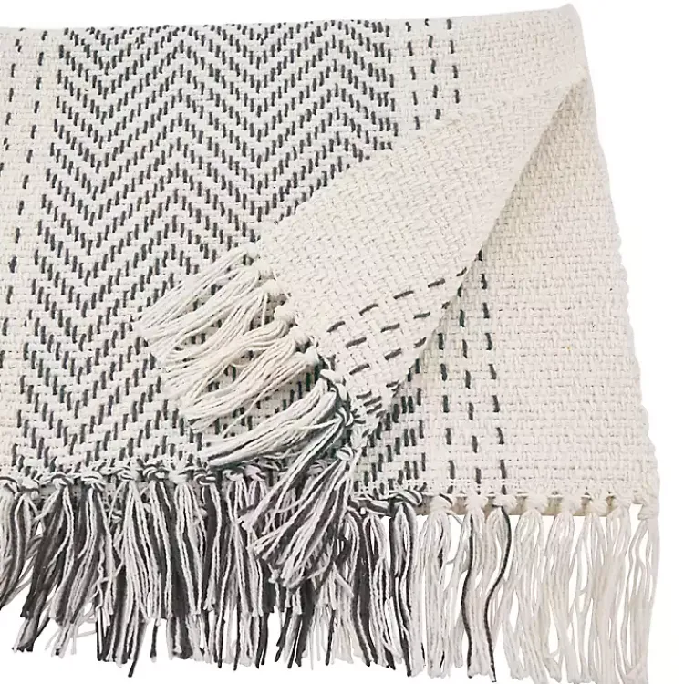 Kirklands Home Table Linens|Rich Gray Kantha Stitch Table Runner