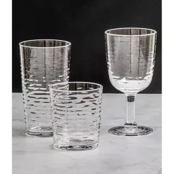 Kirklands Home Glassware & Drinkware|Ripple Shatterproof Goblet Glasses, Set of 6 Clear