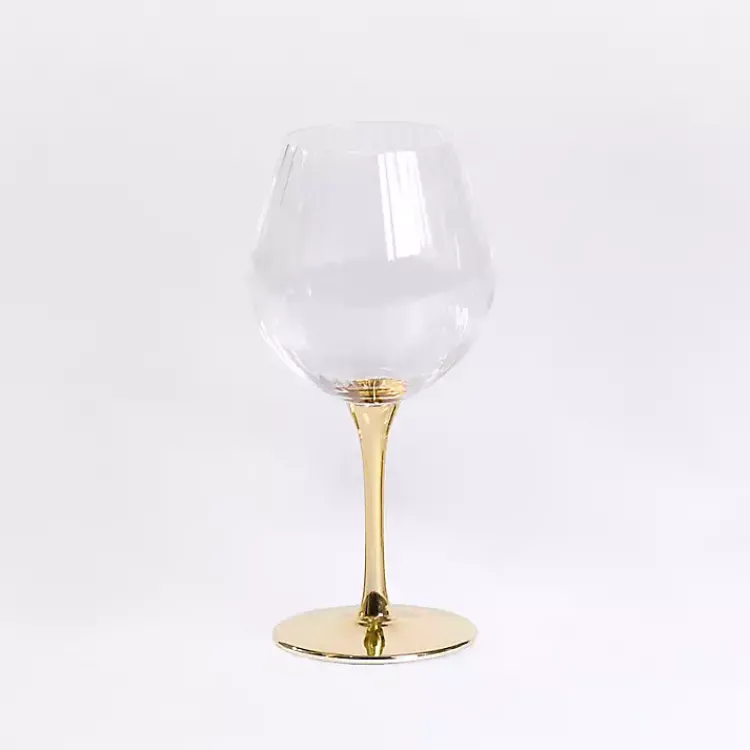 Kirklands Home Glassware & Drinkware|Ripple Gold Base Goblet Wine Glass