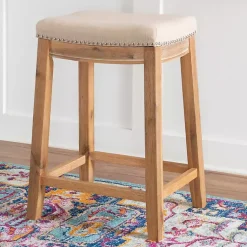 Kirklands Home Bar Stools & Counter Height Stools|Riverdale Acacia Wood Counter Stool White
