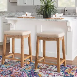 Kirklands Home Bar Stools & Counter Height Stools|Riverdale Acacia Wood Counter Stool White