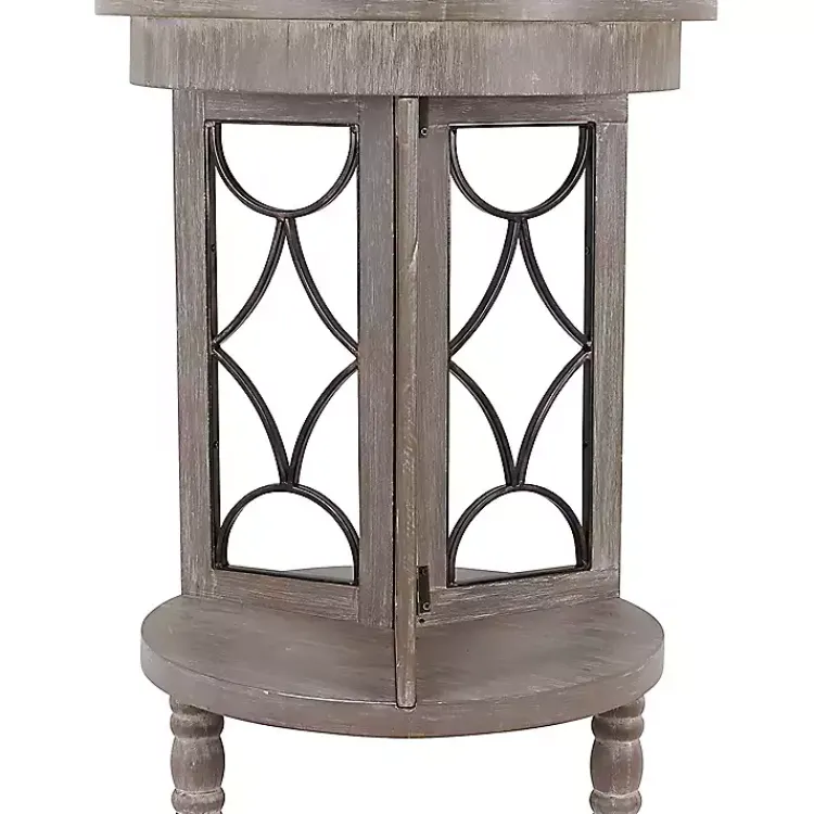 Kirklands Home Accent & End Tables|Roberta Wood Decorative Metal Accent Table Gray