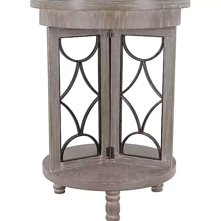 Kirklands Home Accent & End Tables|Roberta Wood Decorative Metal Accent Table Gray