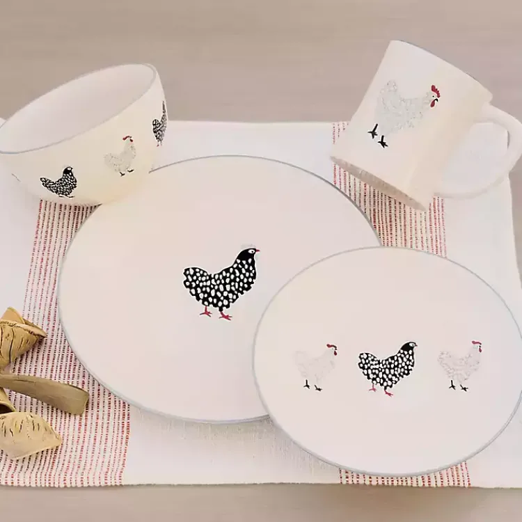 Kirklands Home Dinnerware|Rooster Stoneware 16-pc. Dinnerware Set Ivory
