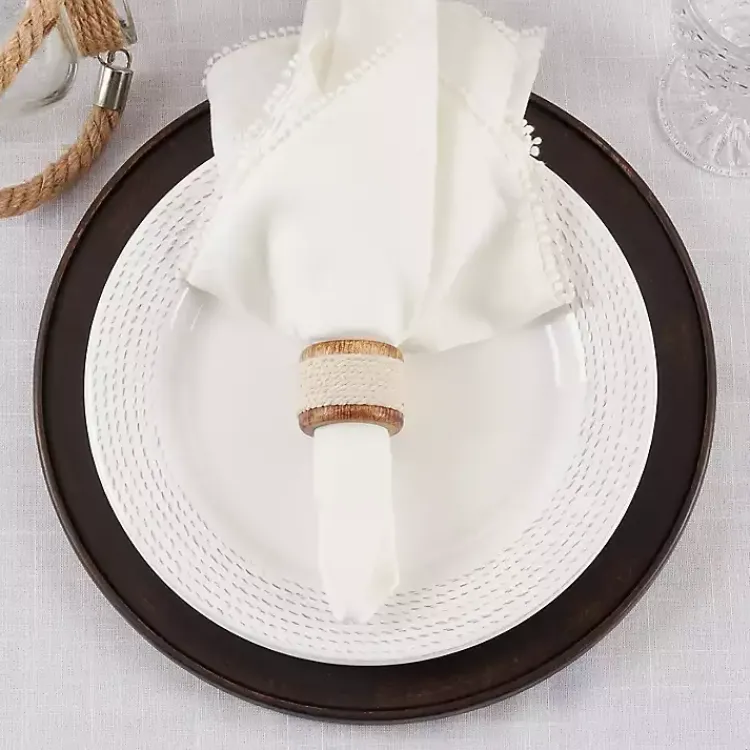 Kirklands Home Table Linens|Rope Wrapped 4-pc. Napkin Ring Set