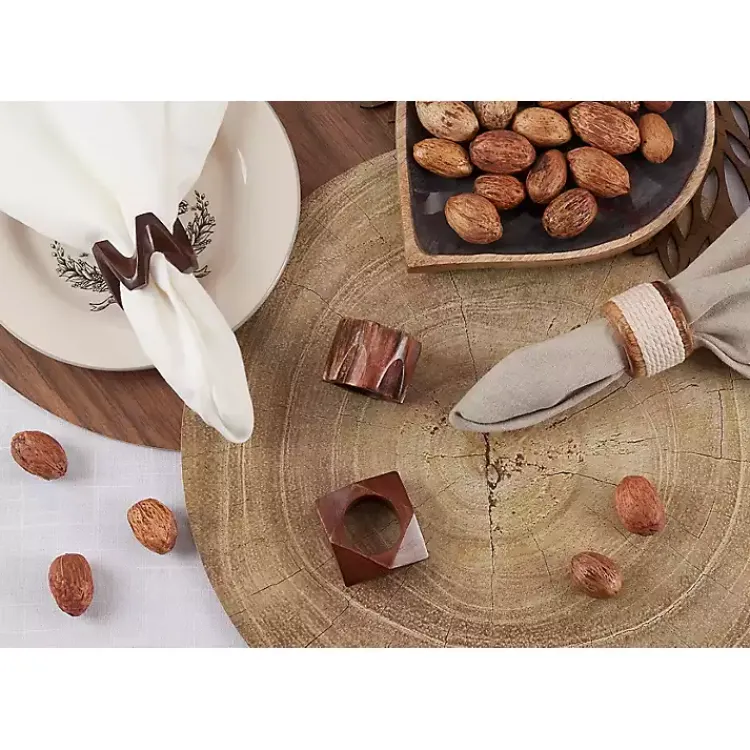 Kirklands Home Table Linens|Rope Wrapped 4-pc. Napkin Ring Set