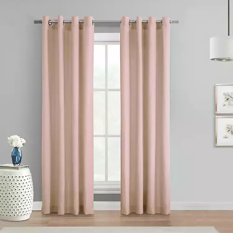 Kirklands Home Curtains & Drapes|Rose Crinkle Harmony Curtain Panel, 63 in. Pink