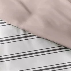 Kirklands Home Duvets|Rose Pink Echo Stripe 2-pc. Twin Duvet Cover Set