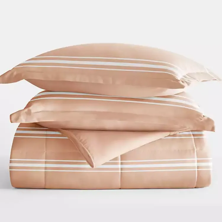 Kirklands Home Comforters|Rose Striped Reversible 2-pc. Twin Comforter Set Pink