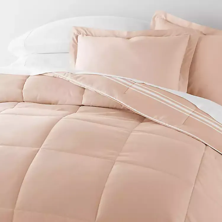 Kirklands Home Comforters|Rose Striped Reversible 2-pc. Twin Comforter Set Pink