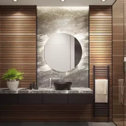 Kirklands Home Decorative Mirrors|Round Ashden LED Wall Mirror