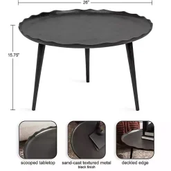 Kirklands Home Coffee Tables|Round Alessia Coffee Table Black