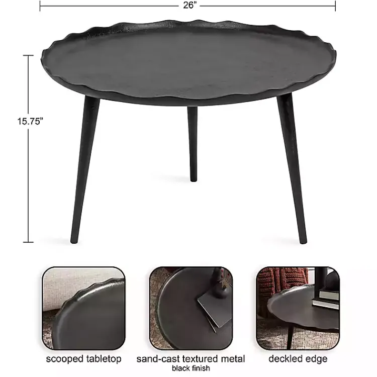 Kirklands Home Coffee Tables|Round Alessia Coffee Table Black