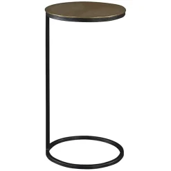Kirklands Home Accent & End Tables|Round Black and Gold Metal C-Table