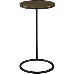 Kirklands Home Accent & End Tables|Round Black and Gold Metal C-Table