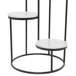 Kirklands Home Planters|Round Black and White Marble 4-Tier Plant Stand