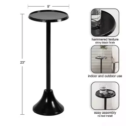 Kirklands Home Accent & End Tables|Round Metal Layla Accent Table Black