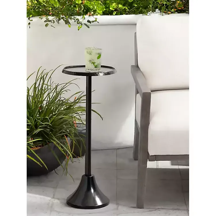Kirklands Home Accent & End Tables|Round Metal Layla Accent Table Black