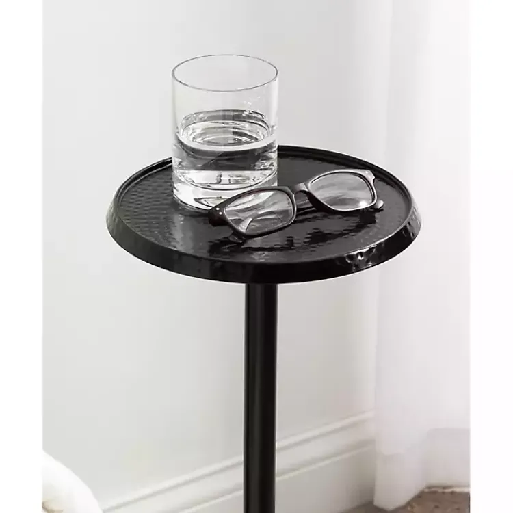 Kirklands Home Accent & End Tables|Round Metal Layla Accent Table Black