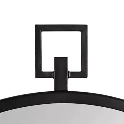 Kirklands Home Decorative Mirrors|Round Black Tabb Metal Wall Mirror