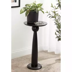 Kirklands Home Accent & End Tables|Round Wood Jess Accent Table Black