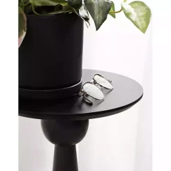 Kirklands Home Accent & End Tables|Round Wood Jess Accent Table Black