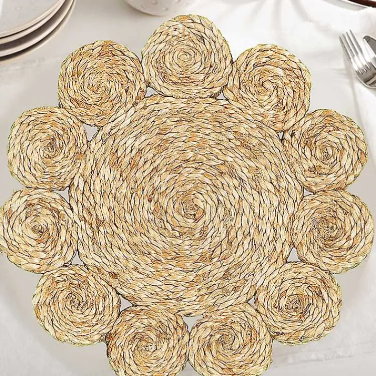 Kirklands Home Table Linens|Round Braided Natural Jute Placemats, Set of 2 Tan