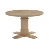 Kirklands Home Dining Tables|Round Brown Wood Pedestal Base Dining Table