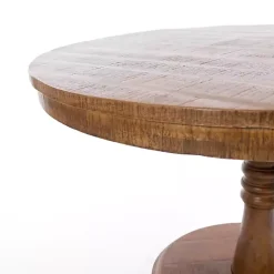 Kirklands Home Dining Tables|Round Wood Pedestal Dining Table Brown