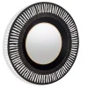 Kirklands Home Decorative Mirrors|Round Cantara Black Metal Wall Mirror