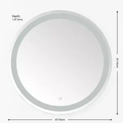 Kirklands Home Decorative Mirrors|Round Caspar LED Wall Mirror