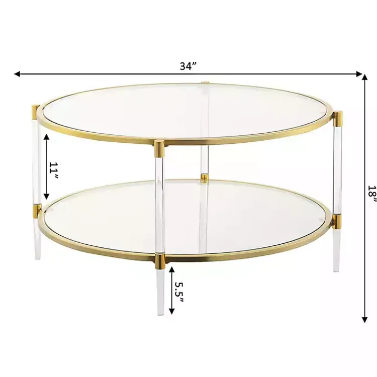 Kirklands Home Coffee Tables|Round Acrylic and Glass Coffee Table Clear